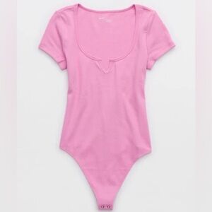 Aerie Textured Notch Neck Bodysuit